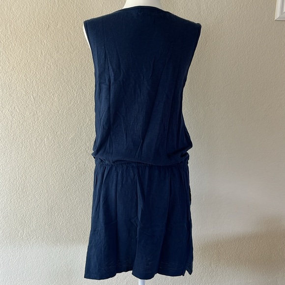 Allen Allen USA women’s casual navy cotton summer dress in size medium - Picture 2 of 5
